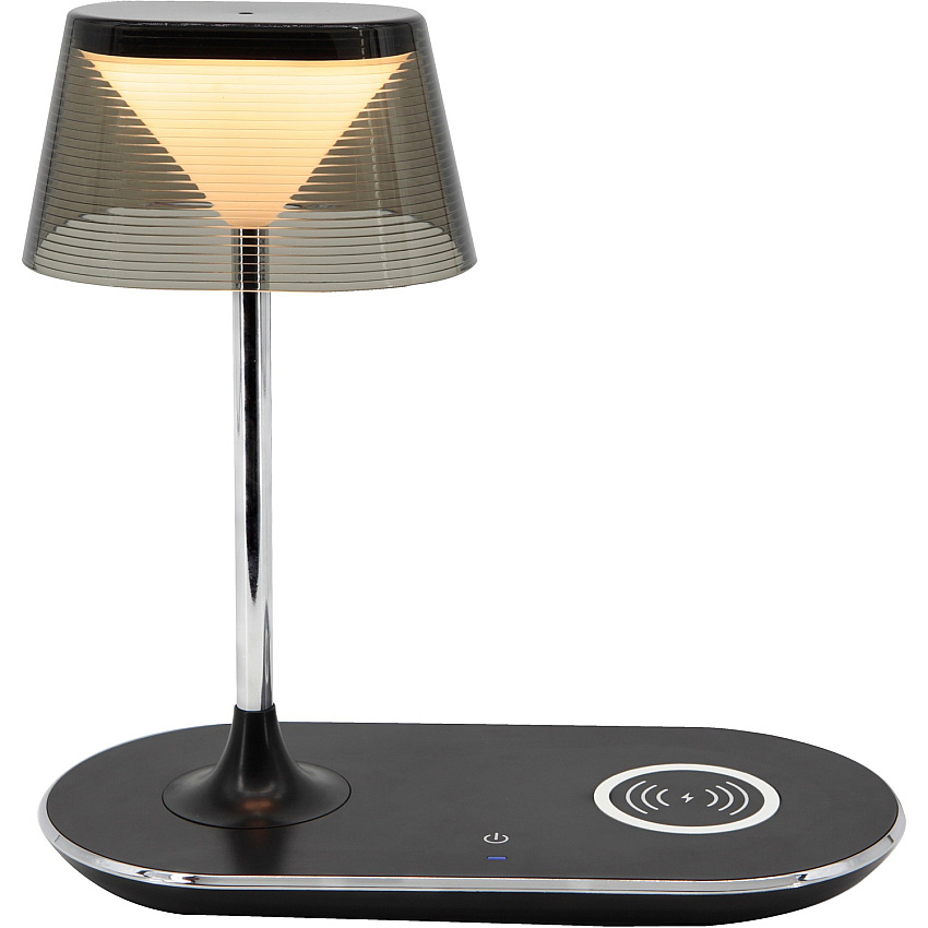 Data Accessories Company MP-328 LED Desk Lamp Qi Wireless Charging, USB Charging, Dimmable, Touch-activated, Adjustable Brightness - 350 lm Lumens - Metal, Plastic - Desk Mountable - for Desk, Smartphone, Tablet (02356)