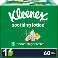 Kleenex&reg; Soothing Lotion Tissues, 3-Ply, 60 Sheet Box, 27 Boxes 3 Ply - WhiteBox - 60/Box - 27 / Carton (54271CT)