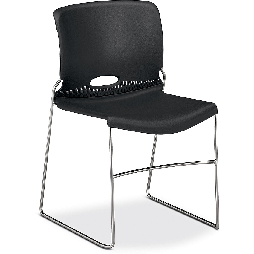 HON 4040 Series High Density Olson Stacker Chair Onyx Seat Color - Plastic Seat Material - Onyx Back Color - Plastic Back Material - Chrome Frame Color - Steel Frame Material - 4 / Carton (4041ON)