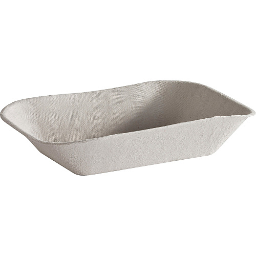 Savaday&reg; 2-1/4" Deep Molded Fiber Trays Food - White - Molded Fiber Body - Rectangle - 250/Bag - 2 / Carton (10405)