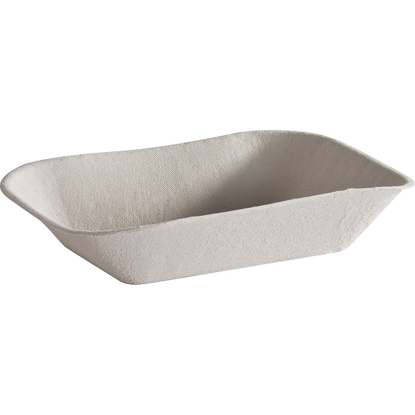 Savaday&reg; 2-1/4" Deep Molded Fiber Trays Food - White - Molded Fiber Body - Rectangle - 250/Bag - 2 / Carton (10405)