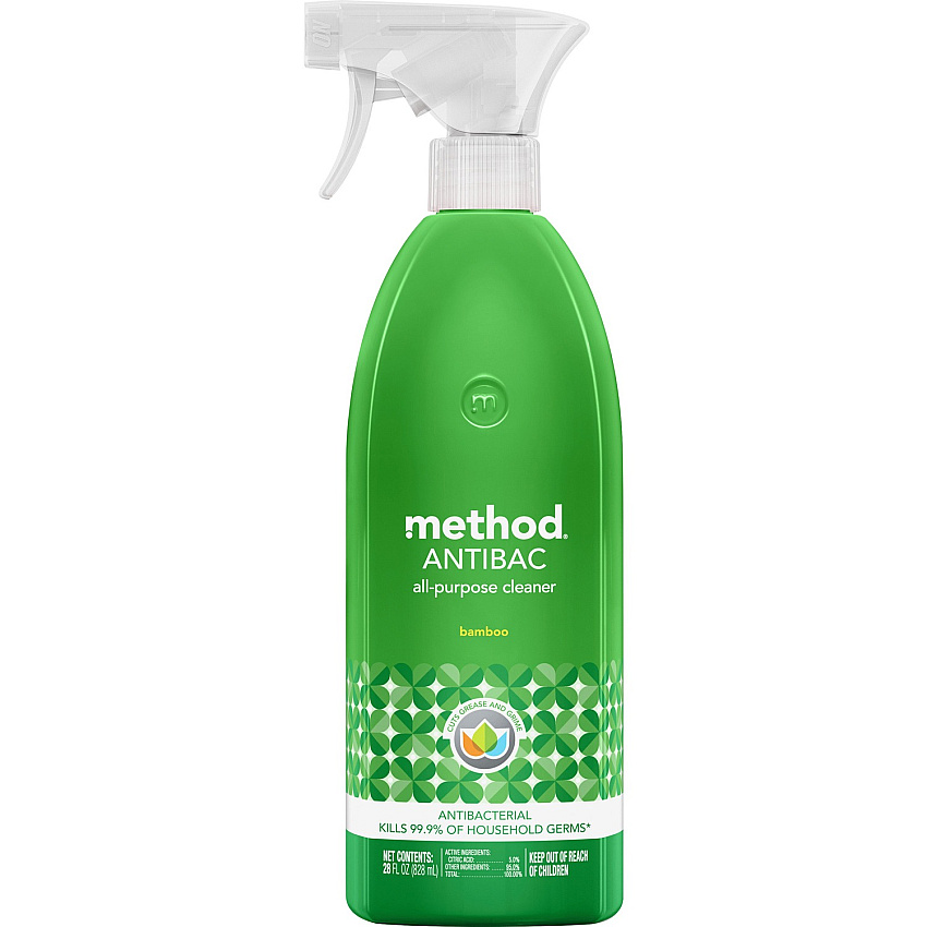 Method Antibac All-purpose Cleaner 28 fl oz (0.9 quart) - Bamboo Scent - Antibacterial - Green - 1 Each (317920)