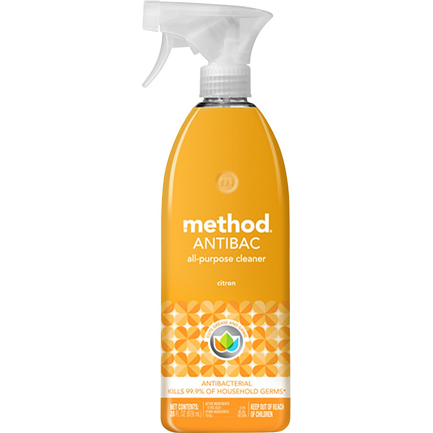Method Antibac All-purpose Cleaner 28 fl oz (0.9 quart) - Citron, Fresh Scent - Antibacterial, Disinfectant - Orange - 1 Each (317923)
