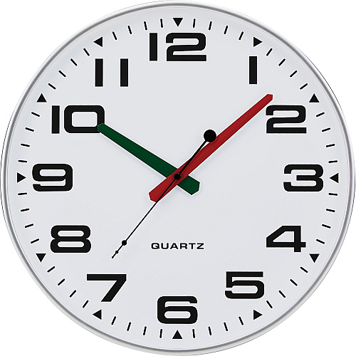 Victory Light Ultra-Slim Silent Wall Clock Silver Case - Modern Style - 1 Each (TC2388FS)