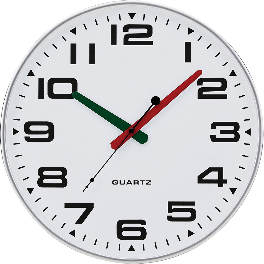 Victory Light Ultra-Slim Silent Wall Clock Silver Case - Modern Style - 1 Each (TC2388FS)