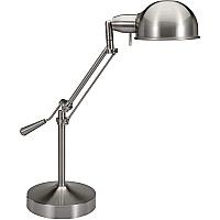 Victory Light V-Light Tilt-arm Desk Lamp 24" Height - 10 W LED Bulb - Brushed Nickel - Tilted Arm, Adjustable Shade - Metal - Desk Mountable - Gray - for Desk, Indoor - 1 Each (VS687372BN)