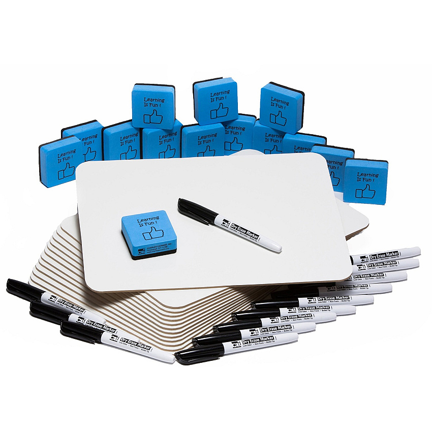 CLI Lapboard Classpack 12" (1 ft) Width x 9" (0.8 ft) Height - White Masonite Surface - Lap - 30 / Set (35090)