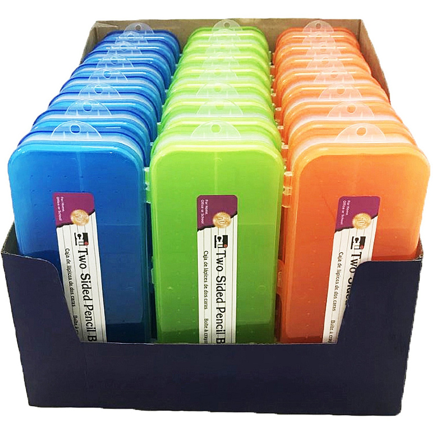 CLI Double-sided Pencil Boxes 1.50" Height x 8.50" Width x 3.50" Depth - Double Sided - Assorted - 24 / Display Box (76310ST)