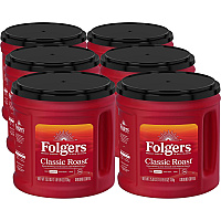 Folgers&reg; Ground Classic Roast Coffee Medium - 25.9 oz Per Canister - Ground - Classic Roast - 6 / Carton (30407CT)