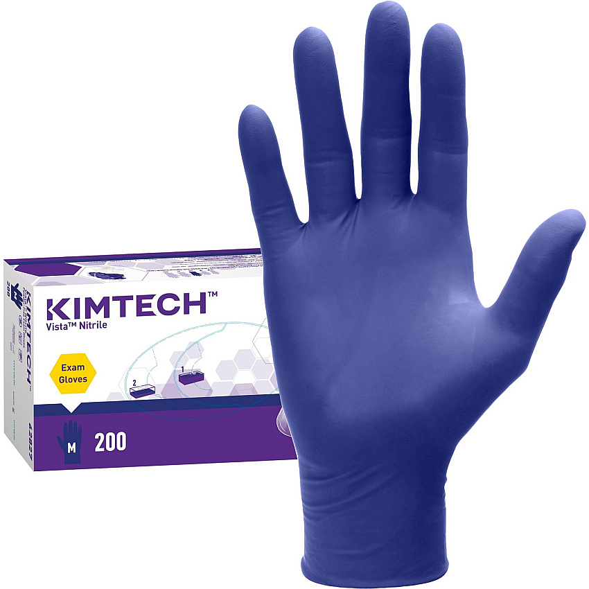 KIMTECH Vista Nitrile Exam Gloves 4.7 mil Thickness x 9.50" Glove Length - For Right/Left Hand - Nitrile - Purple - Recyclable, Textured Fingertip, Powdered, Non-sterile - For Laboratory Application - 200 / Box (62827)