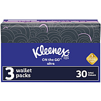 Kleenex On-the-Go Slim Wallet Pack - 30 Facial Tissue-Count 3 Ply - White - 1 Each (35533)