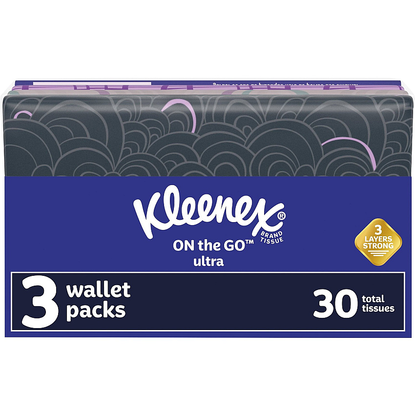 Kleenex On-the-Go Slim Wallet Pack - 30 Facial Tissue-Count 3 Ply - White - 1 Each (35533)
