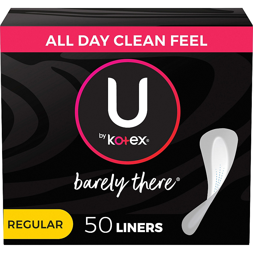 U by Kotex Barely There Panty Liner Regular - Individually Wrapped - 50/Box - 1 Each (42489)