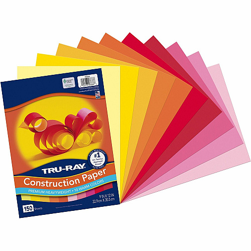Tru-Ray Construction Paper Construction, Art Project, Craft Project - 9" Width x 12" Length - Orange, Yellow, Electric Orange, Pink, Shocking Pink, Light Yellow, Pumpkin, Gold, Festive Red, Holiday Red - Sulphite - 150 / Pack (P6686)