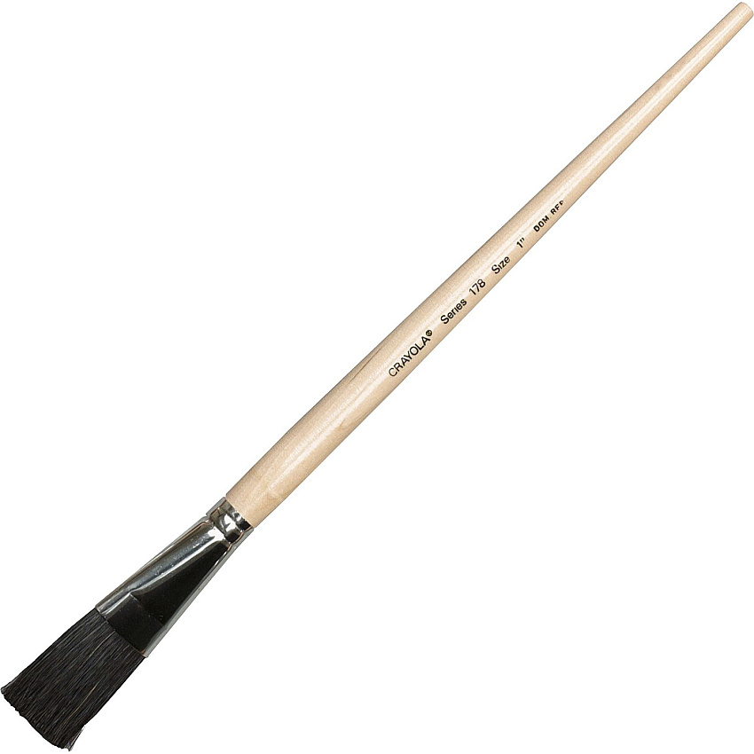 Crayola No. 178 Nylon Easel Brush No. 178 - 1" Wood Handle - Aluminum Ferrule - 4 / Pack (050178016)