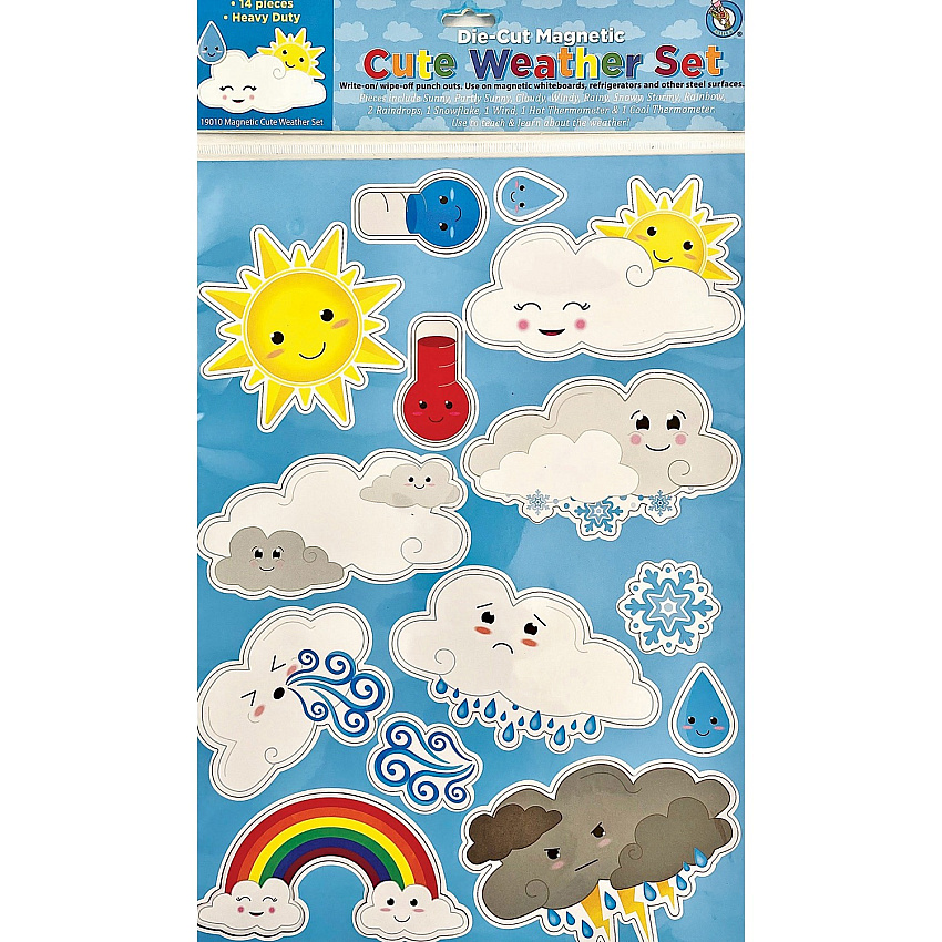 Ashley Magnetic Die-Cut Cute Weather Set Skill Learning: Weather - 14 Pieces - 5+ - 1 Each (19010)