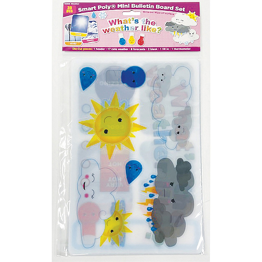Ashley Smart Poly Weather Mini Bulletin Set Theme/Subject: Fun - Skill Learning: Weather, Season, Month, Day, Week - 1 Each (96008)