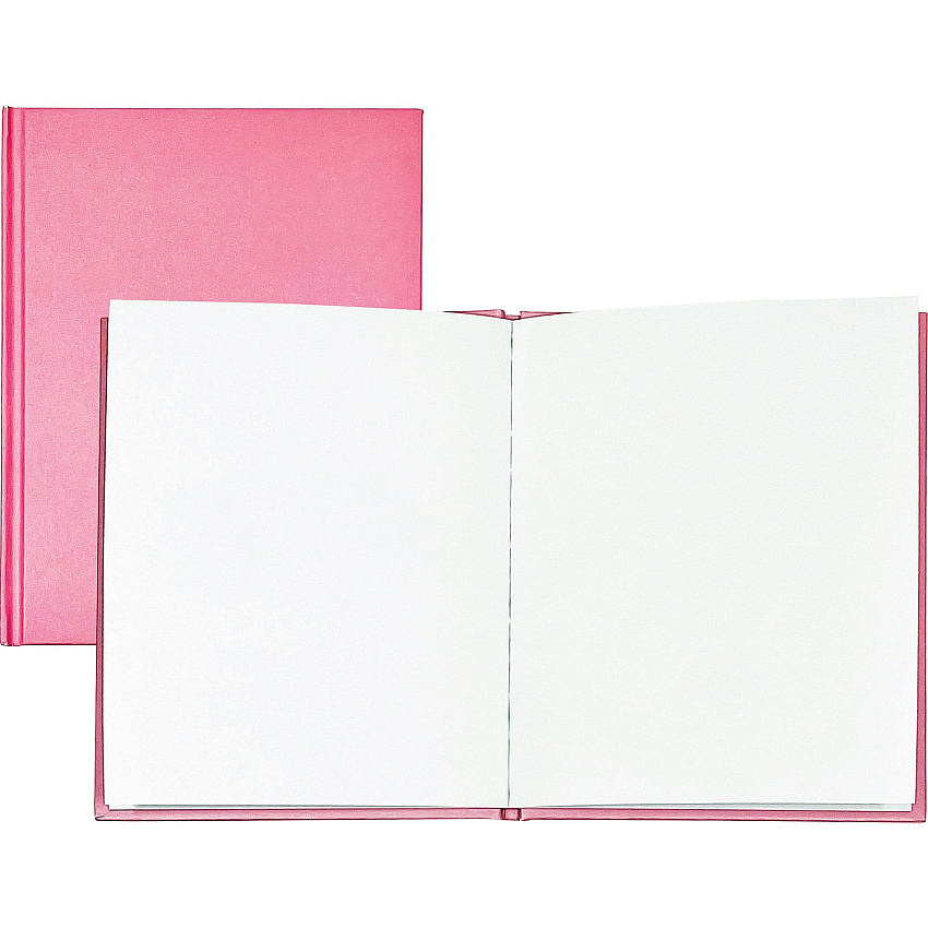 Ashley Hardcover Blank Book 28 Pages - 6" x 8" - Pink Cover - Hard Cover, Durable - 1 Each (10713)