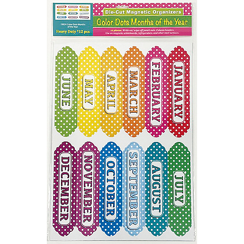 Ashley Magnetic Chalkboard Calendar Months 12 - Write on/Wipe off - 1 Each - Multicolor (19024)