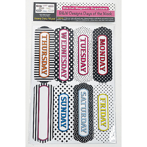 Ashley Magnetic Chalkboard Days of the Week 8 - Write on/Wipe off - 1 Each - Multicolor (19025)