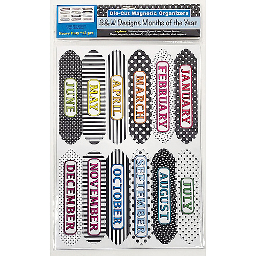 Ashley Magnetic Chalkboard Calendar Months 12 - Write on/Wipe off - 1 Each - Multicolor (19026)