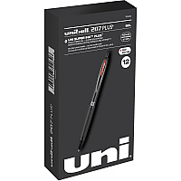 uni-ball uniball&trade; 207 Plus+ Gel Pen 0.7 mm Medium Pen Point - Retractable - Red Ink - Gel-based, Nanofiber Ink - Black Metal Barrel - 1 Dozen (70464)