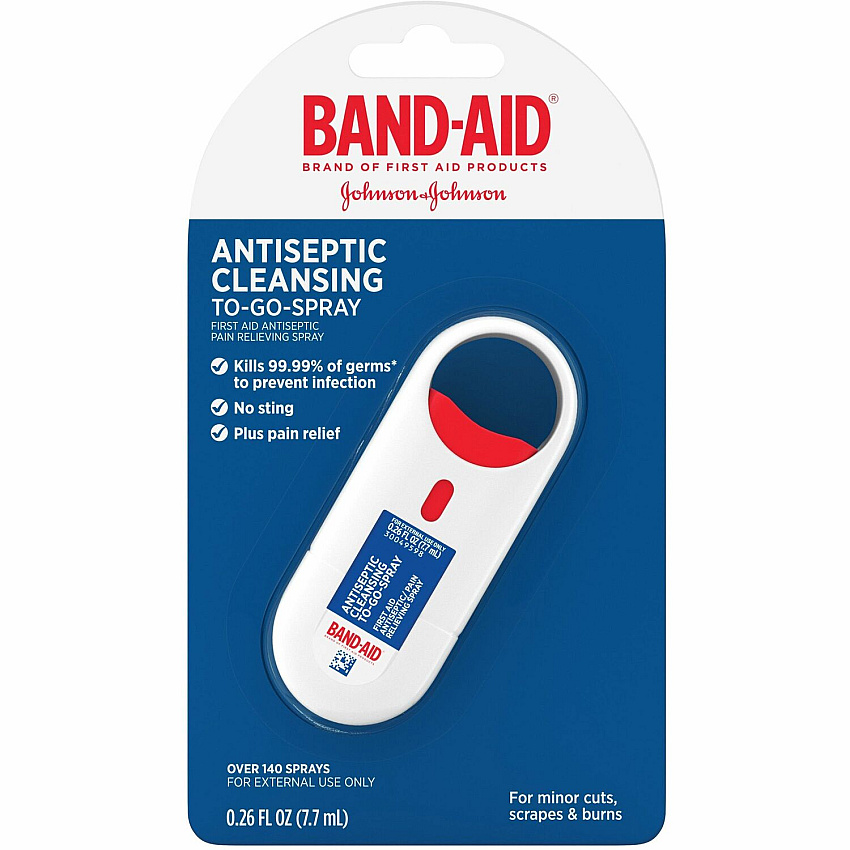 Band-Aid Antiseptic Cleansing To-Go Spray For Cut, Scrape, Burn - 0.26 fl oz - 1 Each (202024)