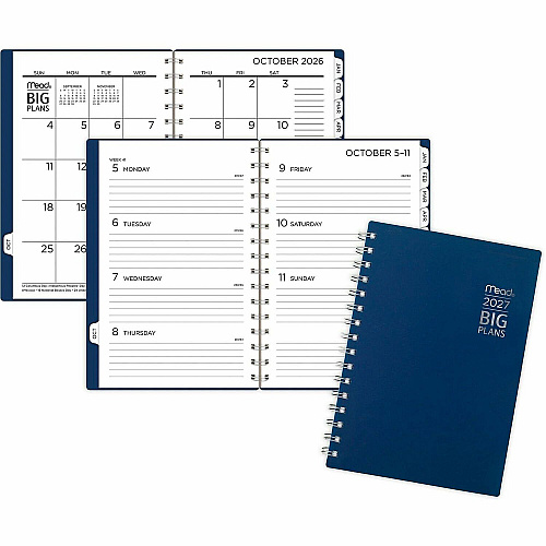 Cambridge 2022-2023 BIG PLANS Weekly Monthly Planner, Navy, Small, 5 1/2" x 8 1/2" (CRW43020)
