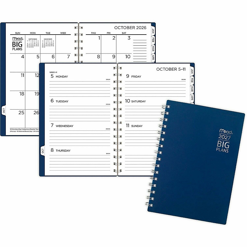 Cambridge 2022-2023 BIG PLANS Weekly Monthly Planner, Navy, Small, 5 1/2" x 8 1/2" (CRW43020)