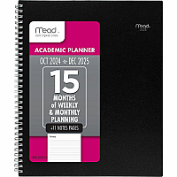 Mead Basic Weekly Monthly Planner, Black, Large, 8 1/2