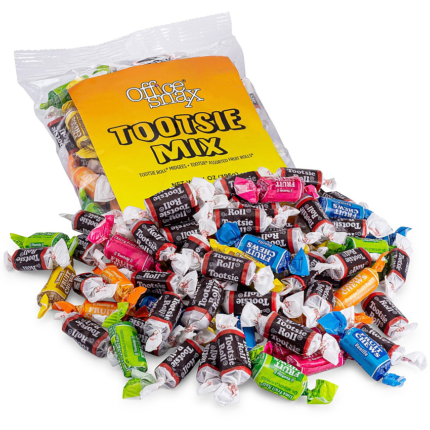 Office Snax Tootsie Roll Assortment Original, Lime, Cherry, Lemon, Vanilla, Orange - Individually Wrapped - 14 oz - 1 Each (00658)