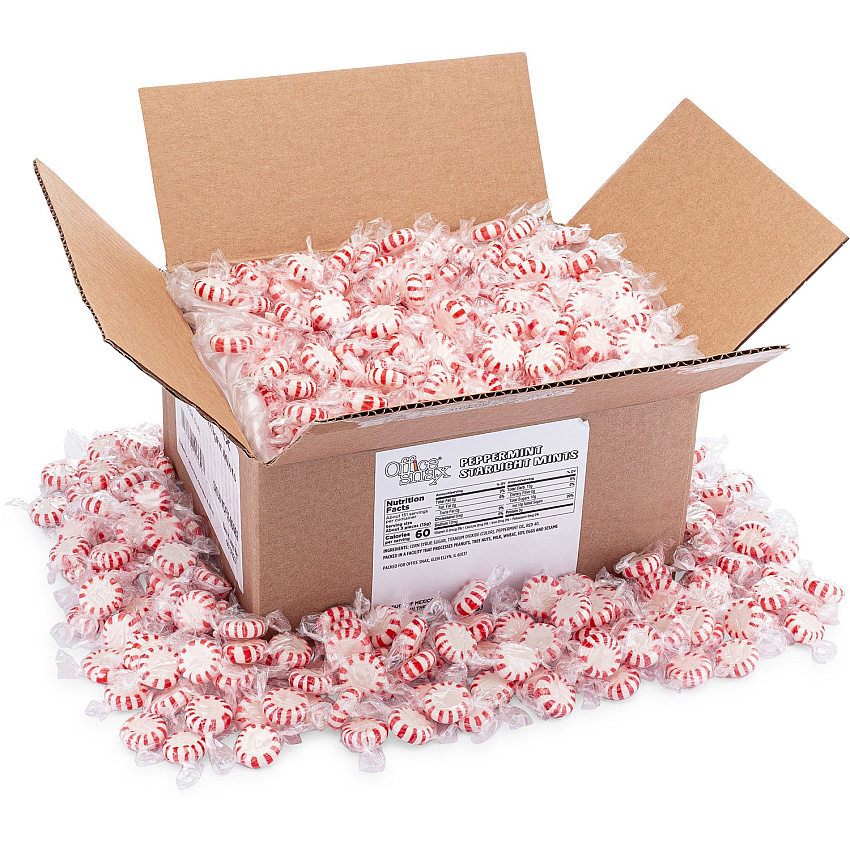 Office Snax Peppermint Starlight Mints Peppermint - Individually Wrapped - 5 lb - 1 / Carton (00662)