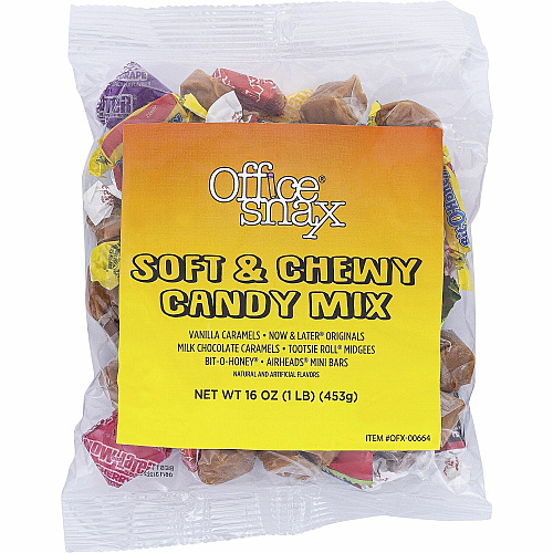 Office Snax Soft & Chewy Mix Assorted Candy Assorted - Individually Wrapped - 16 oz - 1 Each (00664)
