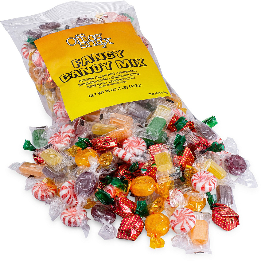 Office Snax Fancy Mix Hard Candies Assorted - Individually Wrapped - 16 oz - 1 Each (00668)