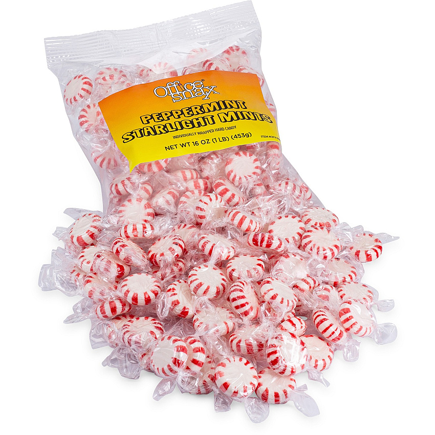 Office Snax Starlight Peppermints Hard Candy Starlight Peppermint - Individually Wrapped - 16 oz - 1 Each (00670)