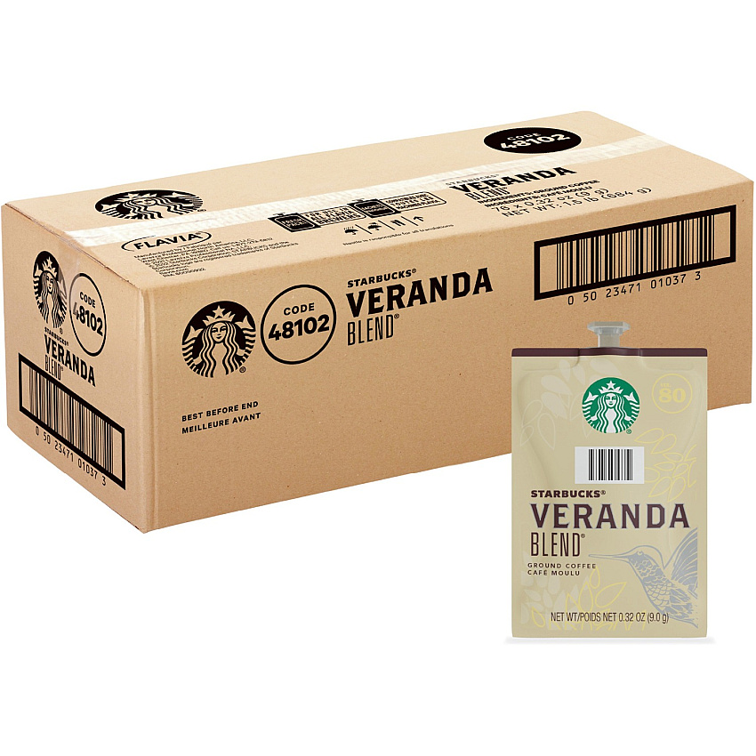 Starbucks Freshpack Veranda Blend Coffee Compatible with Flavia Aroma, Flavia Barista, FLAVIA Creation 600, Flavia Creation 500, Flavia Creation 200, Flavia Creation 150, Flavia Creation 300 - Light - 0.3 oz - Freshpack, Ground - Veranda Blend - 7 (48102)