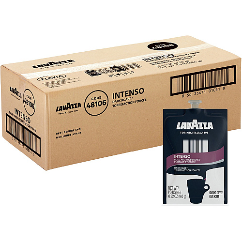 Lavazza Freshpack Intenso Coffee Compatible with Flavia Aroma, Flavia Barista, FLAVIA Creation 600, Flavia Creation 500, Flavia Creation 200, Flavia Creation 150, Flavia Creation 300 - Dark - 0.3 oz - Freshpack, Ground - Intenso - Kosher - 76 / Ca (48106)