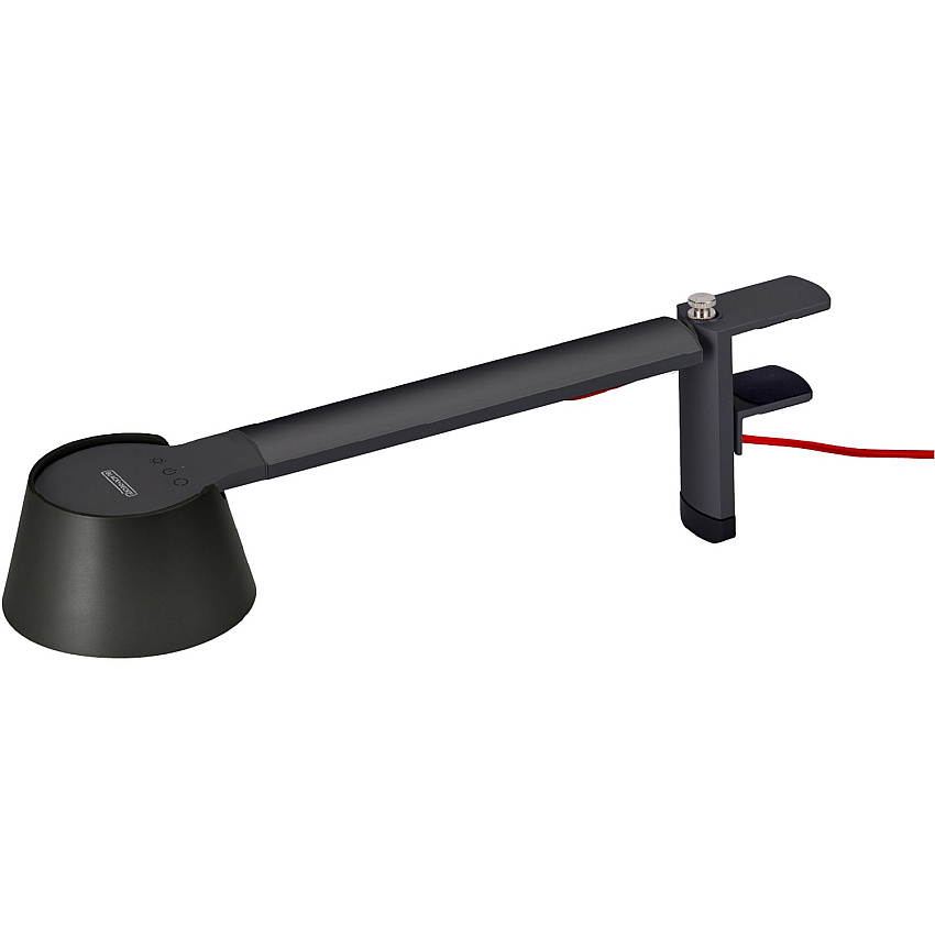 Bostitch Verve Adjustable LED Desk Lamp LED Bulb - Adjustable, Dimmable, Adjustable Brightness, Clock, Durable, Swivel Base, Color Changing Mode - Aluminum - Desk Mountable - Black - for Desk - Alexa Supported (2200CLSMBK)