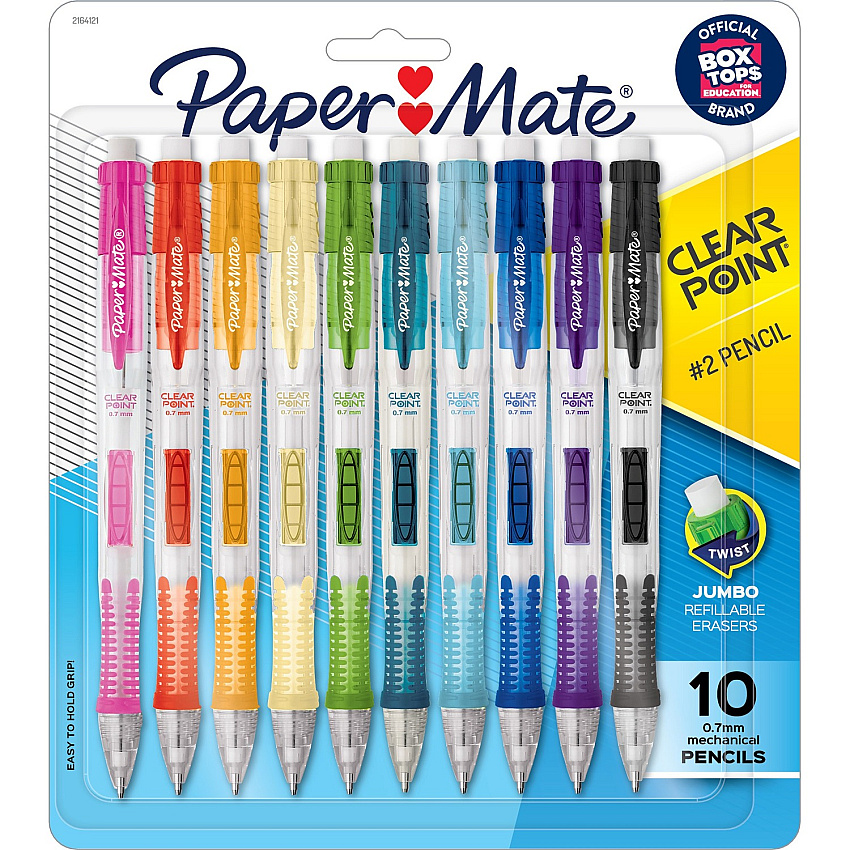 Paper Mate Clearpoint Mechanical Pencils 0.7 mm Lead - Assorted Barrel - 10 / Pack (2164121)