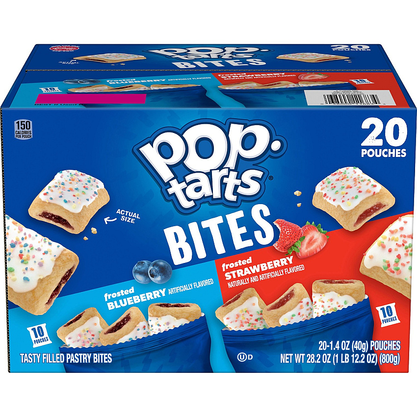 Pop Tarts Bites Variety Pack Frosted Strawberry, Frosted Blueberry - 20 / Box (11683)
