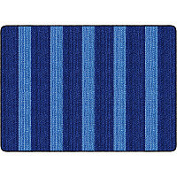 Flagship Carpets Basketweave Stripes Classroom Rug Floor Rug - 72" Length x 99.96" Width - Rectangle - Blue - Nylon - 1 Each (FA100632FS)