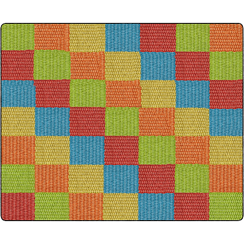 Flagship Carpets Basketweave Blocks Class Rug Floor Rug - 10.60 ft Length x 13.20 ft Width - Rectangle - Multi - Nylon - 1 Each (FA100958FS)