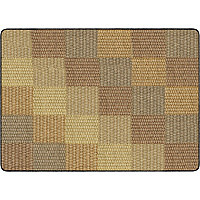 Flagship Carpets Basketweave Blocks Class Rug Floor Rug - 72" Length x 100.80" Width - Rectangle - Natural - Nylon - 1 Each (FA101032FS)