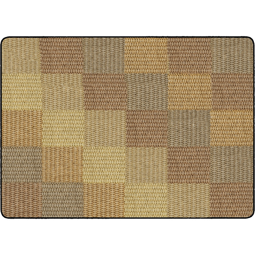 Flagship Carpets Basketweave Blocks Class Rug Floor Rug - 72" Length x 100.80" Width - Rectangle - Natural - Nylon - 1 Each (FA101032FS)