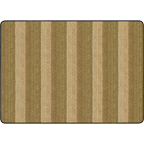 Flagship Carpets Basketweave Stripes Classroom Rug Floor Rug - 72" Length x 100.80" Width - Rectangle - Natural - Nylon - 1 Each (FA100832FS)