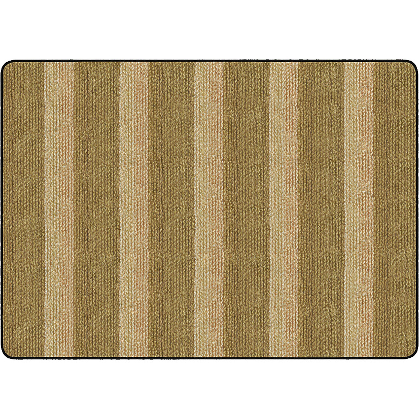 Flagship Carpets Basketweave Stripes Classroom Rug Floor Rug - 72" Length x 100.80" Width - Rectangle - Natural - Nylon - 1 Each (FA100832FS)