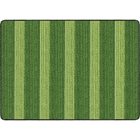 Flagship Carpets Basketweave Stripes Classroom Rug Floor Rug - 72" Length x 100.80" Width - Rectangle - Green - Nylon - 1 Each (FA100732FS)