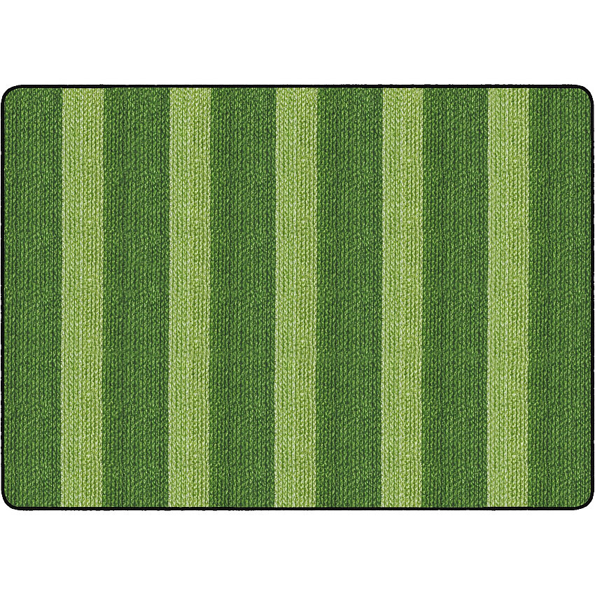 Flagship Carpets Basketweave Stripes Classroom Rug Floor Rug - 72" Length x 100.80" Width - Rectangle - Green - Nylon - 1 Each (FA100732FS)