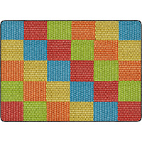 Flagship Carpets Basketweave Blocks Class Rug Floor Rug - 72" Length x 100.80" Width - Rectangle - Multi - Nylon - 1 Each (FA100932FS)