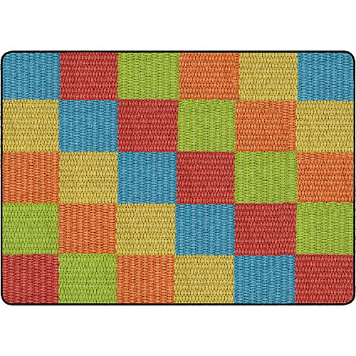 Flagship Carpets Basketweave Blocks Class Rug Floor Rug - 72" Length x 100.80" Width - Rectangle - Multi - Nylon - 1 Each (FA100932FS)